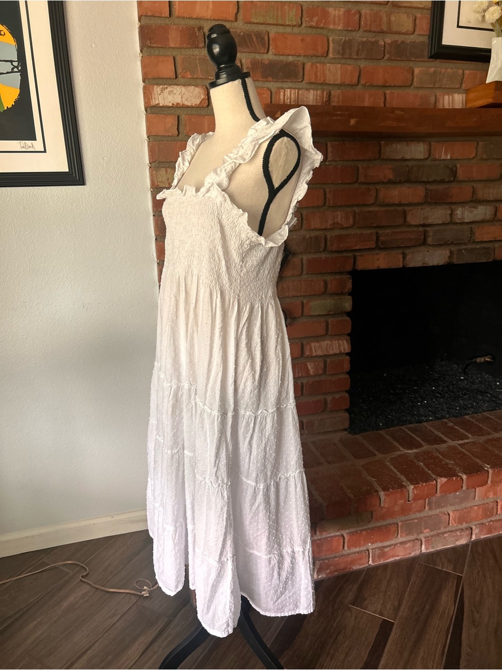 Hill House Home Ellie Nap Dress in White Swiss Dot Sz M - Picture 6 of 10